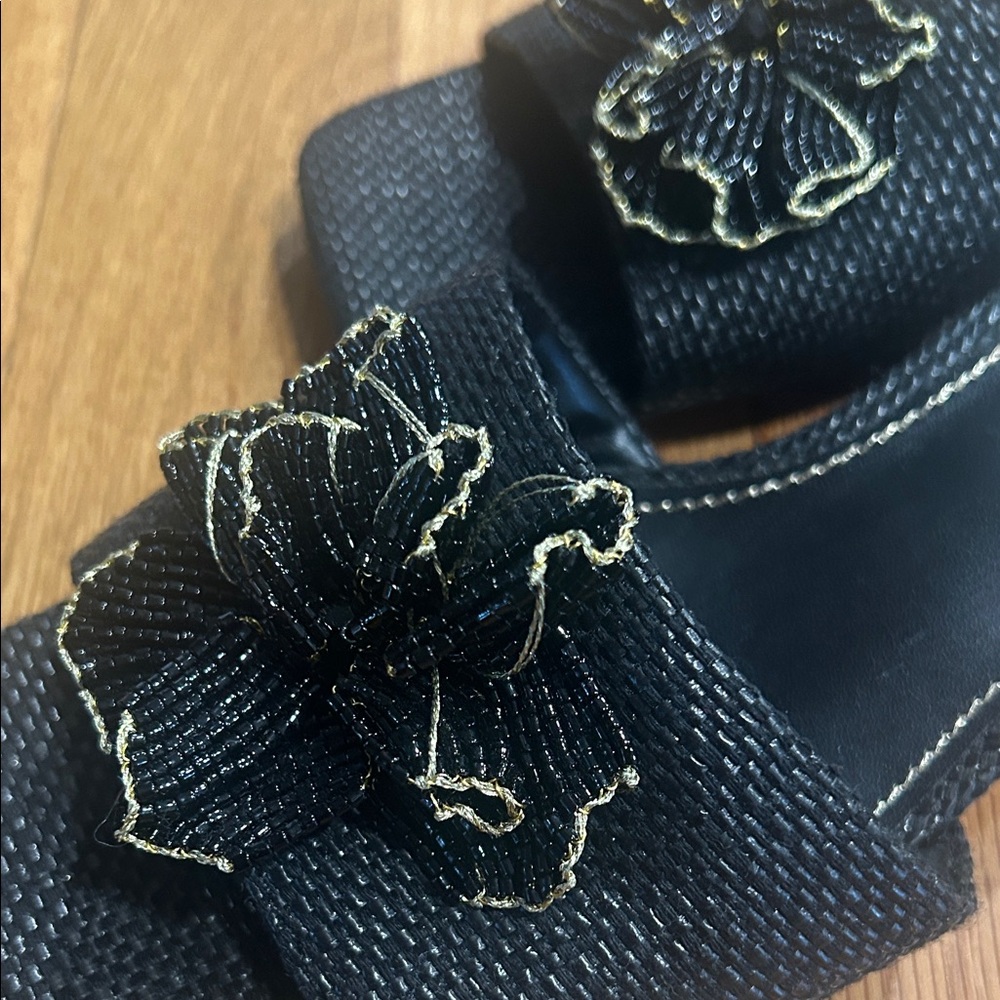 Sam Edelman Women’s Winsley Floral Block Heel Slide Sandals Size 6.5 Black - Picture 12 of 12